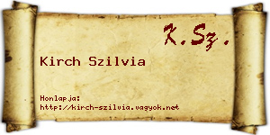 Kirch Szilvia névjegykártya